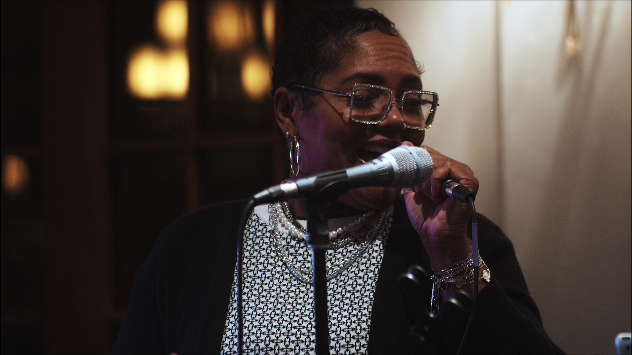 Live singer performing.